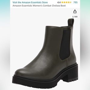 Amazon Essentials Combat Chelsea Boot in Olive/Black - NWOT - Size 11